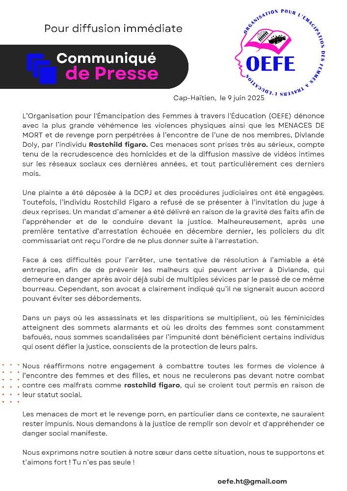 Communique de presse - Plaidoyer — photo