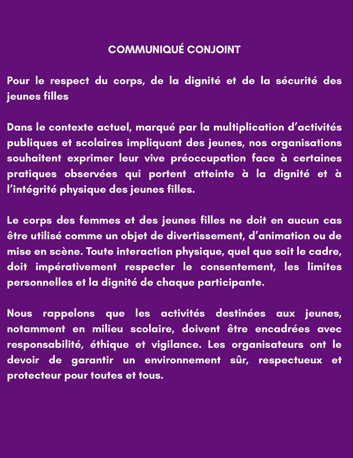 Communique de presse - Plaidoyer — photo