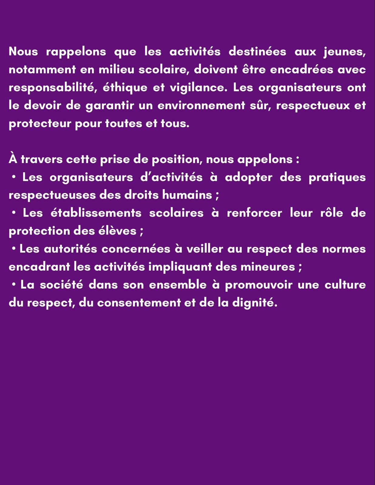 Communique de presse - Plaidoyer — photo