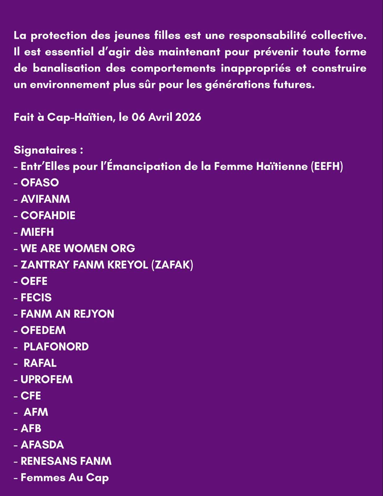 Communique de presse - Plaidoyer — photo